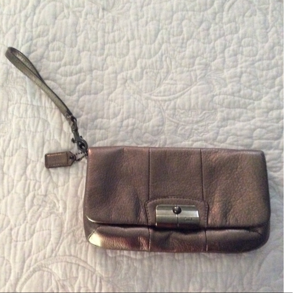 Coach metallic clutch